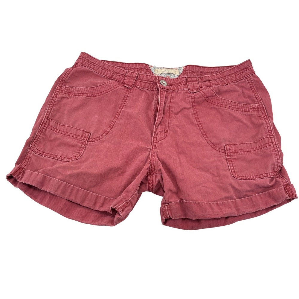 Levis Women Salmon Pink‎ Cotton Cargo Shorts Size 14 Casual Utility Summer